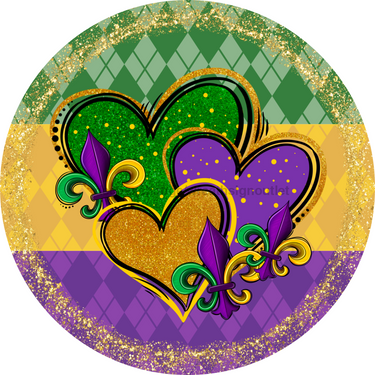 Mardi Gras Sign, DCO-13153-VINYL, Sign For Wreath, 10